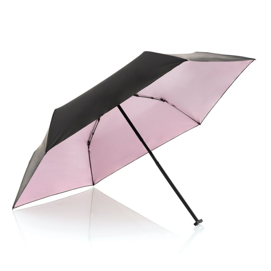 Зонт Knirps механический US.050 Ultra Light Slim Manual BLACK WITH ROSE COATING UV PROTECTION — изображение 3