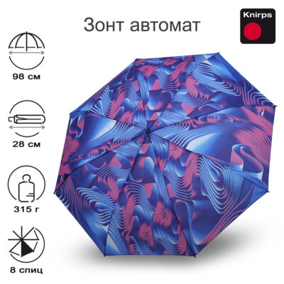 Зонт Knirps автомат T.200 MEDIUM DUOMATIC WAVES ICE 9532018657