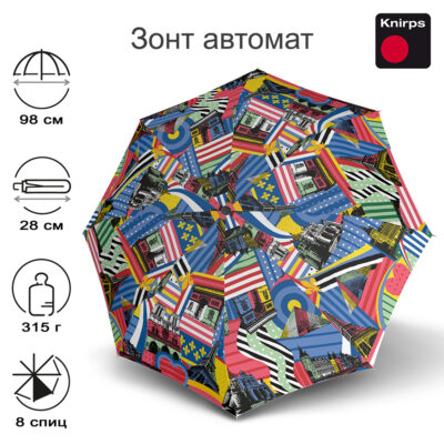 Зонт Knirps автомат T.200 MEDIUM DUOMATIC PARIS POP 9532018667