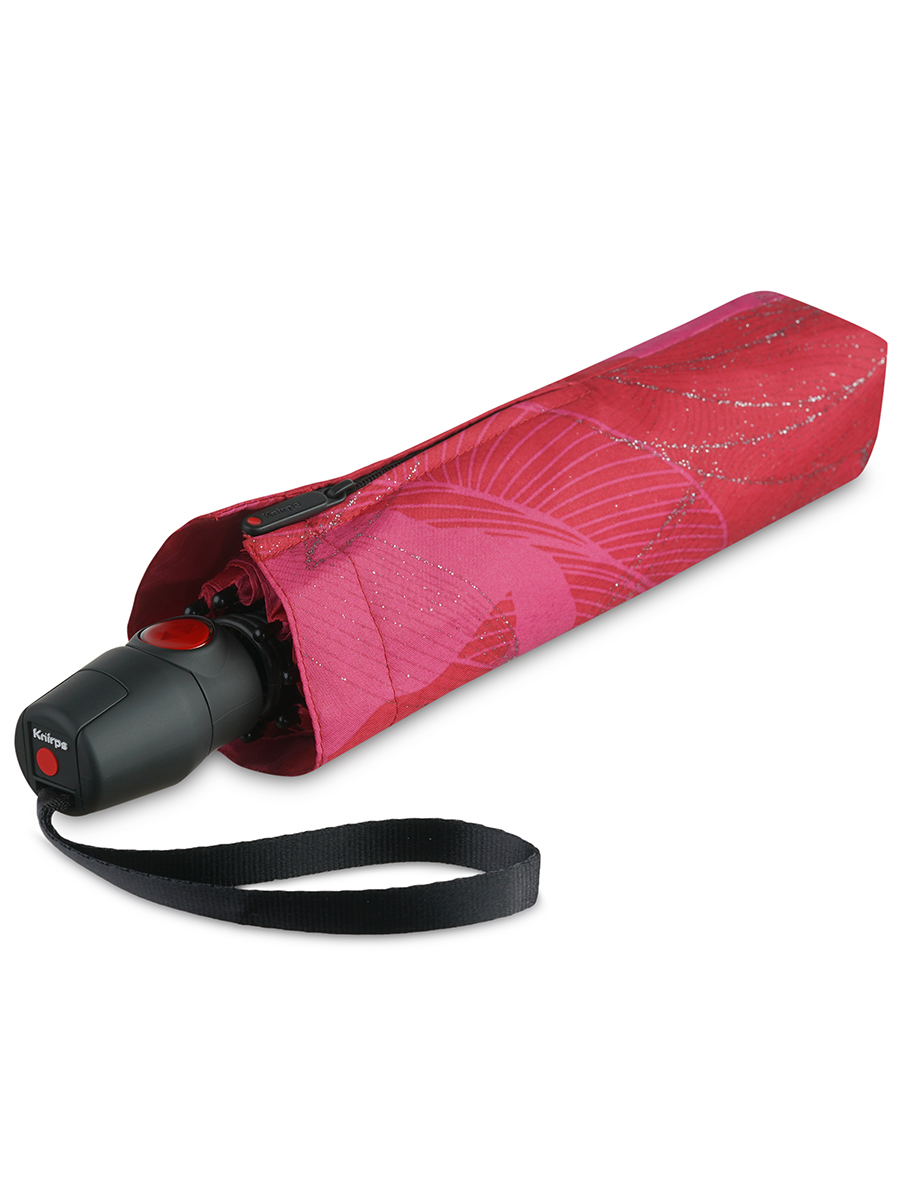 Зонт Knirps автомат T.200 Medium Duomatic GARDEN SCARLET WITH GLITTER PRINT — изображение 5