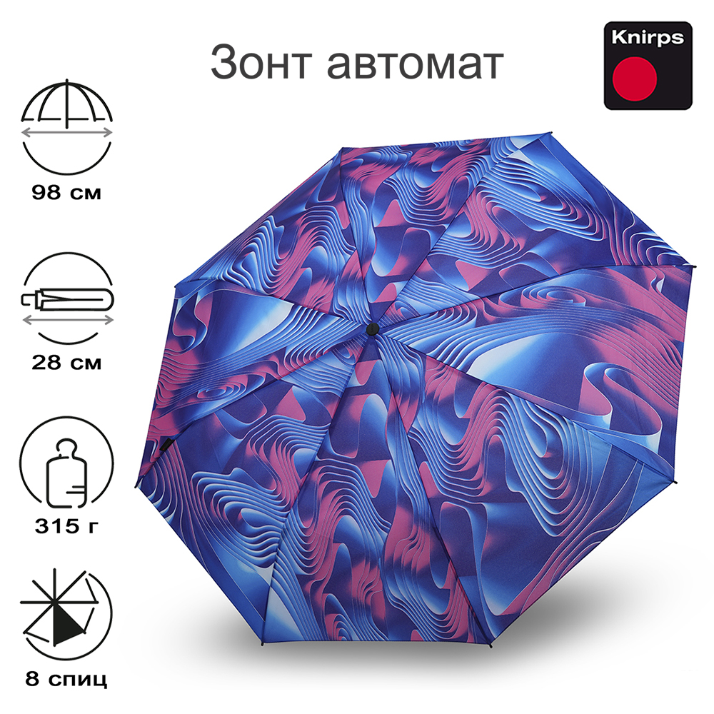 Зонт Knirps автомат T.200 MEDIUM DUOMATIC WAVES ICE 9532018657