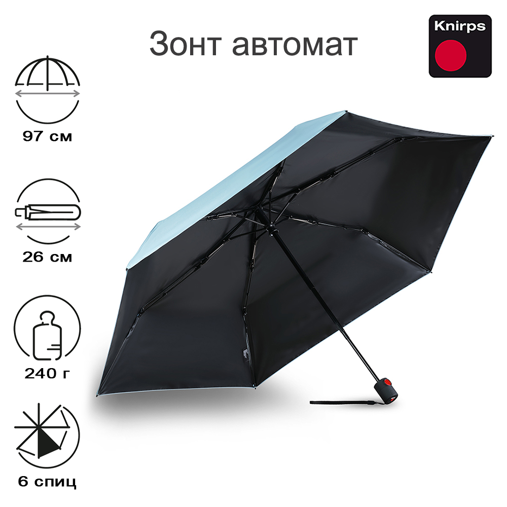 Зонт Knirps автомат U.200 Ultra Light Medium Duomatic ICE WITH BLACK COATING