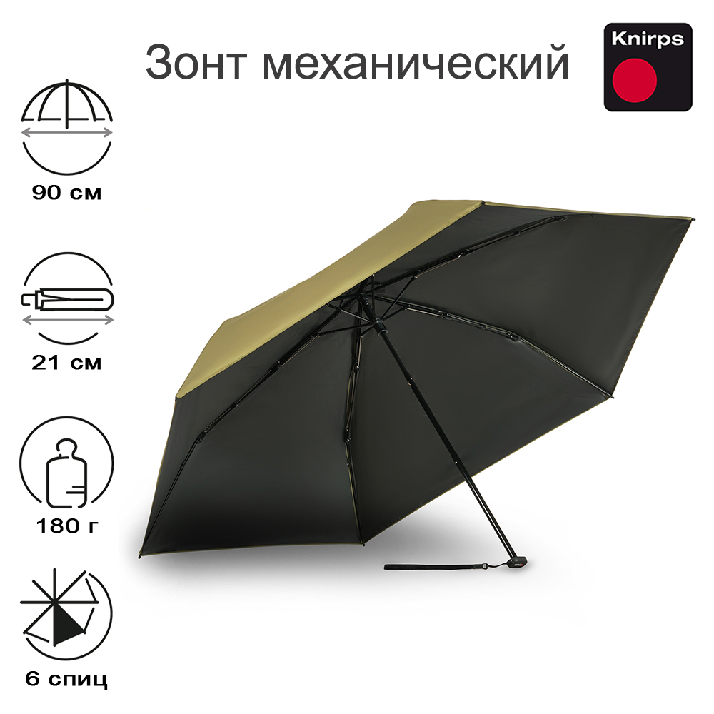 Зонт Knirps механический US.050 Ultra Light Slim Manual CARDAMOM WITH BLACK COATING