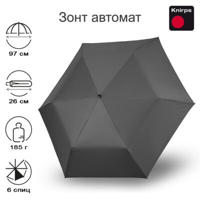 Зонт Knirps автомат U.200 Ultra Light Medium Duomatic DARK GREY