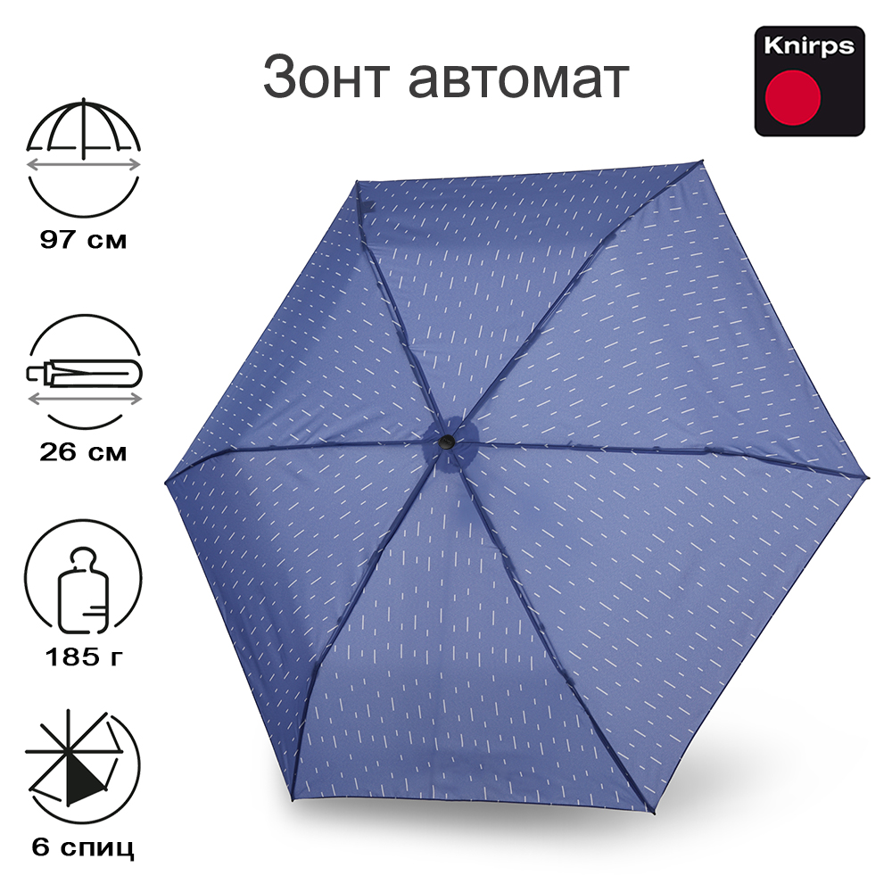Зонт Knirps автомат U.200 Ultra Light Medium Duomatic RAIN BLUE