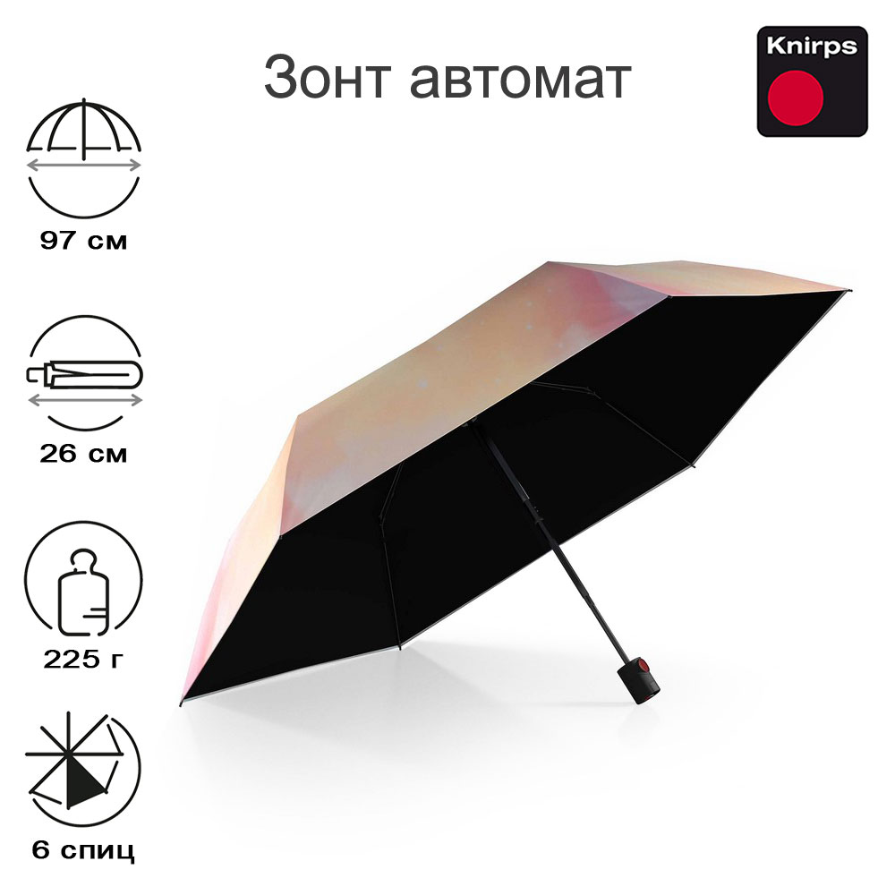 Зонт Knirps автомат U.200 Ultra Light Duomatic COSMIC WITH HEATSHIELD 95 2200 88772
