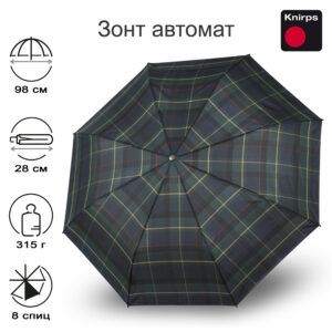 Зонт Knirps автомат T.200 Medium Duomatic CHECK HUNTER 95 3201 5181