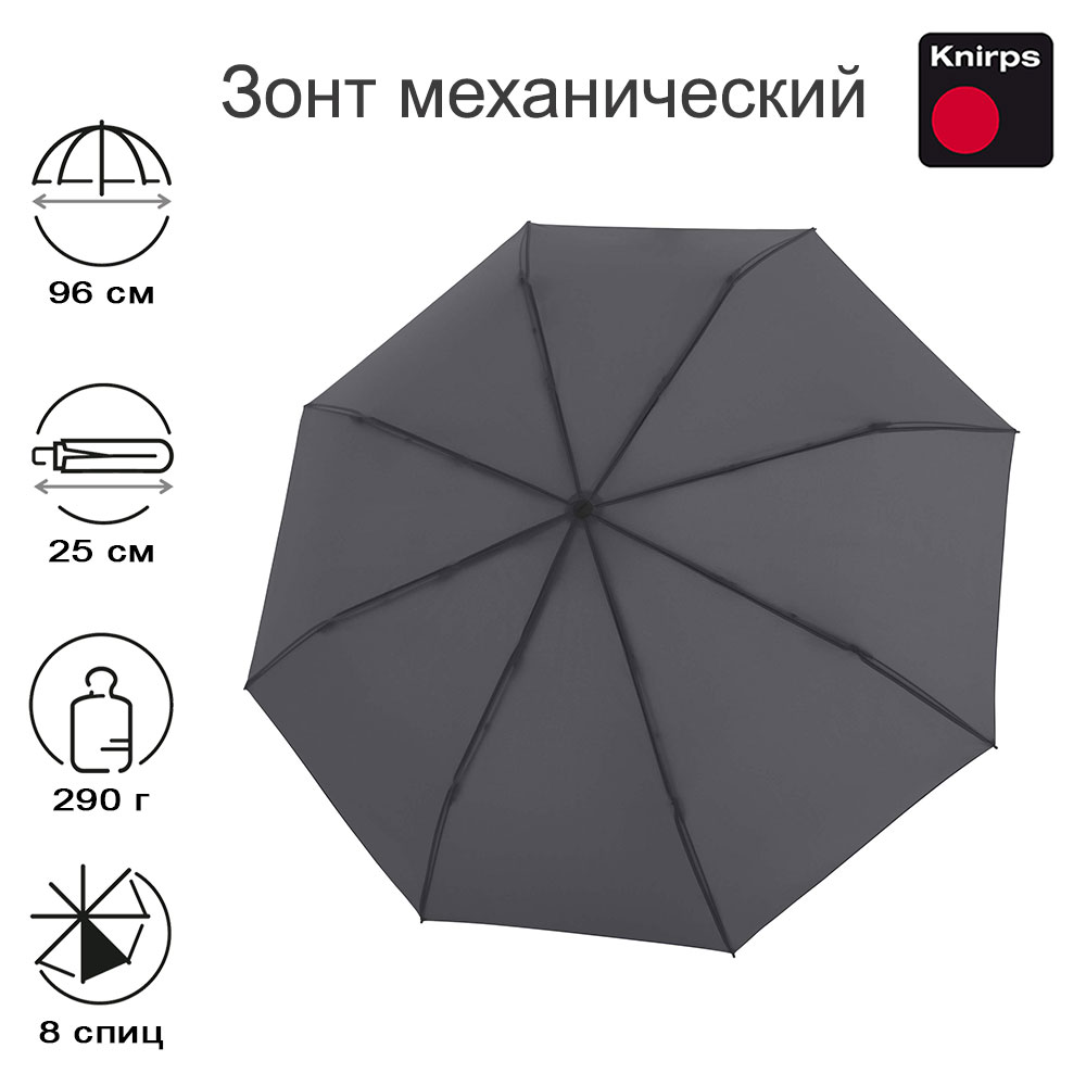 Зонт Knirps механический TIMBER Manual DARK GREY 95 4030 0808