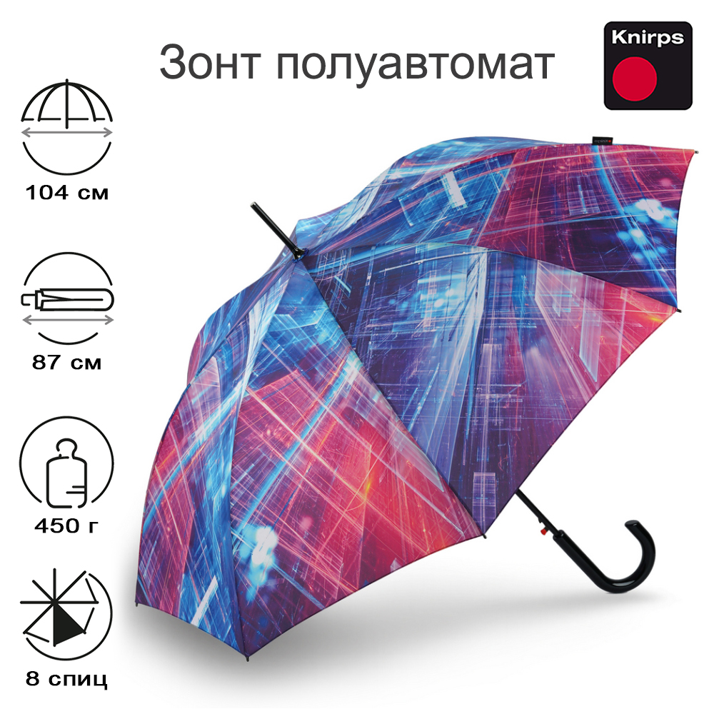 Зонт-трость Knirps полуавтомат T.760 Stick Automatic FUTURE 96 3760 8588
