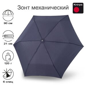 Зонт Knirps механический US.050 Ultra Light Slim Manual NAVY WITH UV PROTECTION 95 0050 12011
