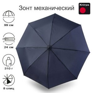 Зонт Knirps механический A.050 Medium Manual NAVY WITH BLACK COATING 95 7051 12012