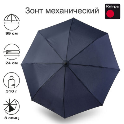 Зонт Knirps механический A.050 Medium Manual NAVY WITH BLACK COATING 95 7051 12012