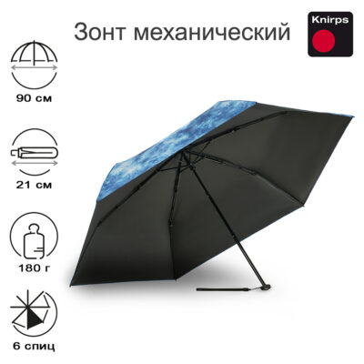 Зонт Knirps механический US.050 Ultra Light Slim Manual PAISLEY WITH BLACK COATING