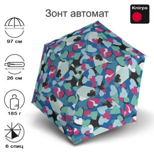 Зонт Knirps автомат U.200 Ultra Light Medium Duomatic HEARTBREAK