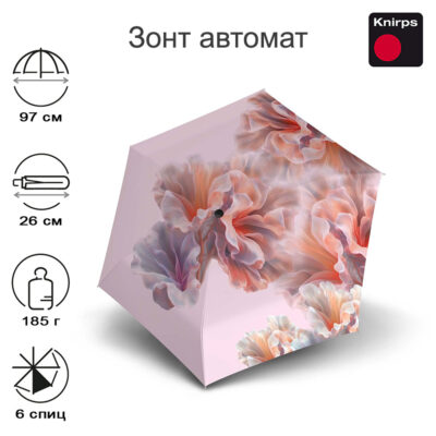 Зонт Knirps автомат U.200 Ultra Light Duomatic CORAL 95 2200 8876