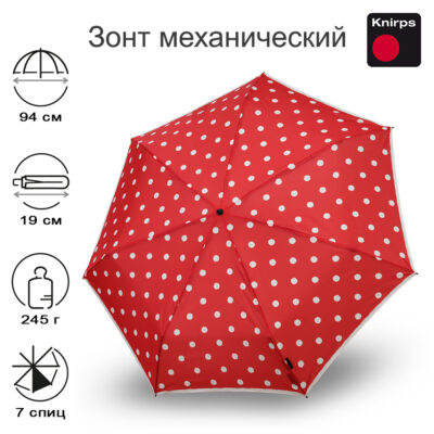 Зонт Knirps механический T.020 Small Manual DOT ART RED 9530204903