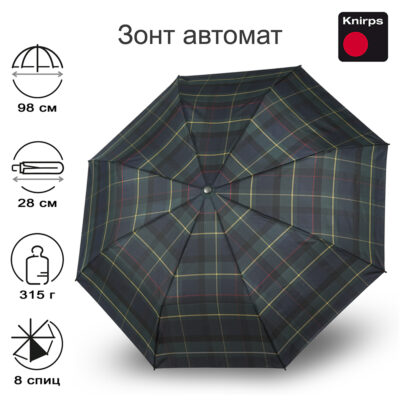 Зонт Knirps автомат T.200 Medium Duomatic CHECK HUNTER 95 3201 5181