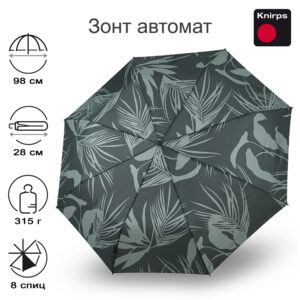 Зонт Knirps автомат T.200 Medium Duomatic BOTANY OLIV WITH UV PROTECTION
