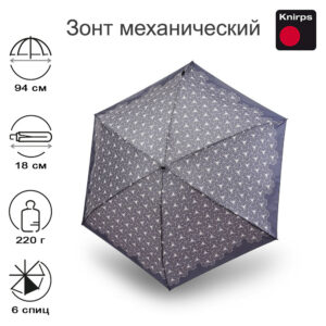 Зонт Knirps женский механический TS.010 Slim Small Manual LOTUS BLACK 9540104800