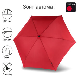 Зонт Knirps женский автомат TS.220 Slim Duomatic RED SAFETY 9542201500
