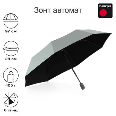 Зонт Knirps автомат A.200 Medium Duomatic SAGE WITH BLACK COATING 95 7201 23002