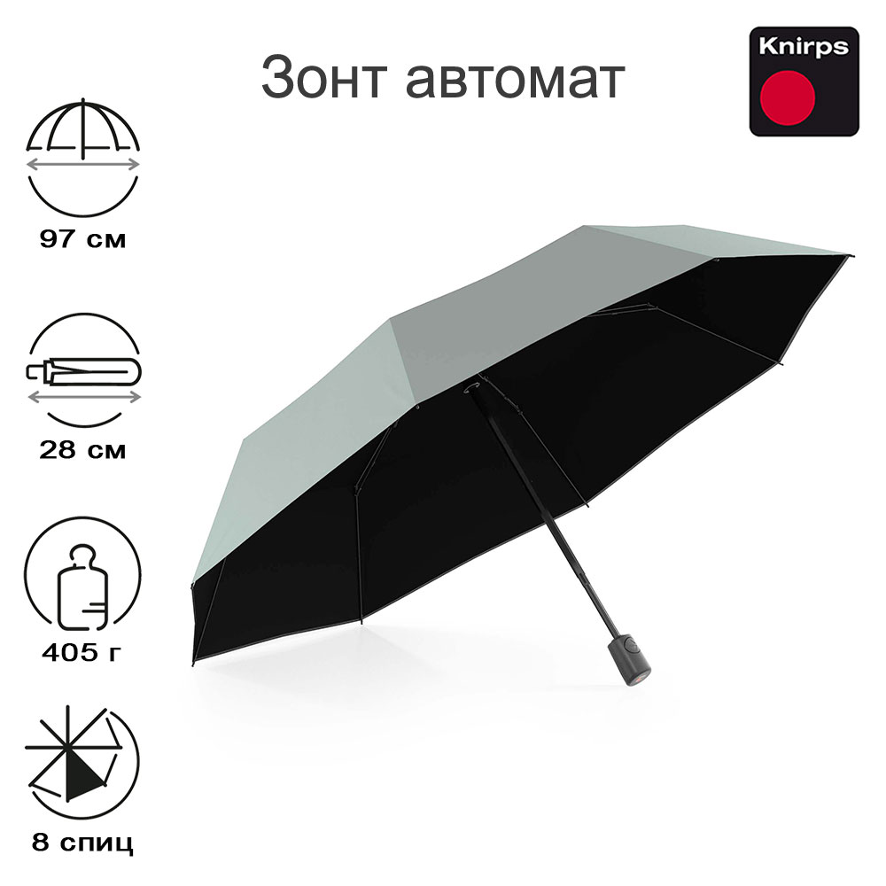 Зонт Knirps автомат A.200 Medium Duomatic SAGE WITH BLACK COATING 95 7201 23002