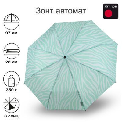 Зонт Knirps автомат A.200 Medium Duomatic ZEBRA MINT