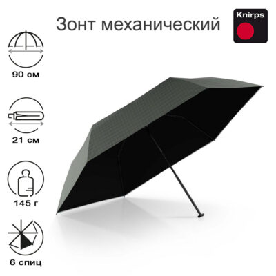 Зонт Knirps механический US.050 Ultra Light Slim Manual MOSAIC AGAVE WITH HEATSHIELD 95 0050 88742
