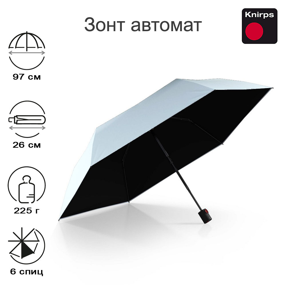 Зонт Knirps автомат U.200 Ultra Light Duomatic HEAVEN WITH BLACK COATING 95 2200 12502