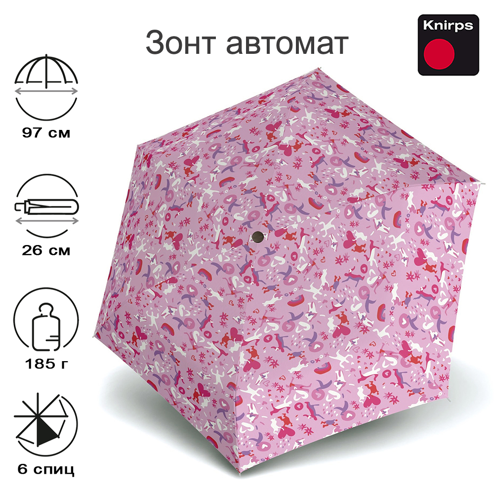 Зонт Knirps автомат U.200 Ultra Light Medium Duomatic EMBRACING LOVE