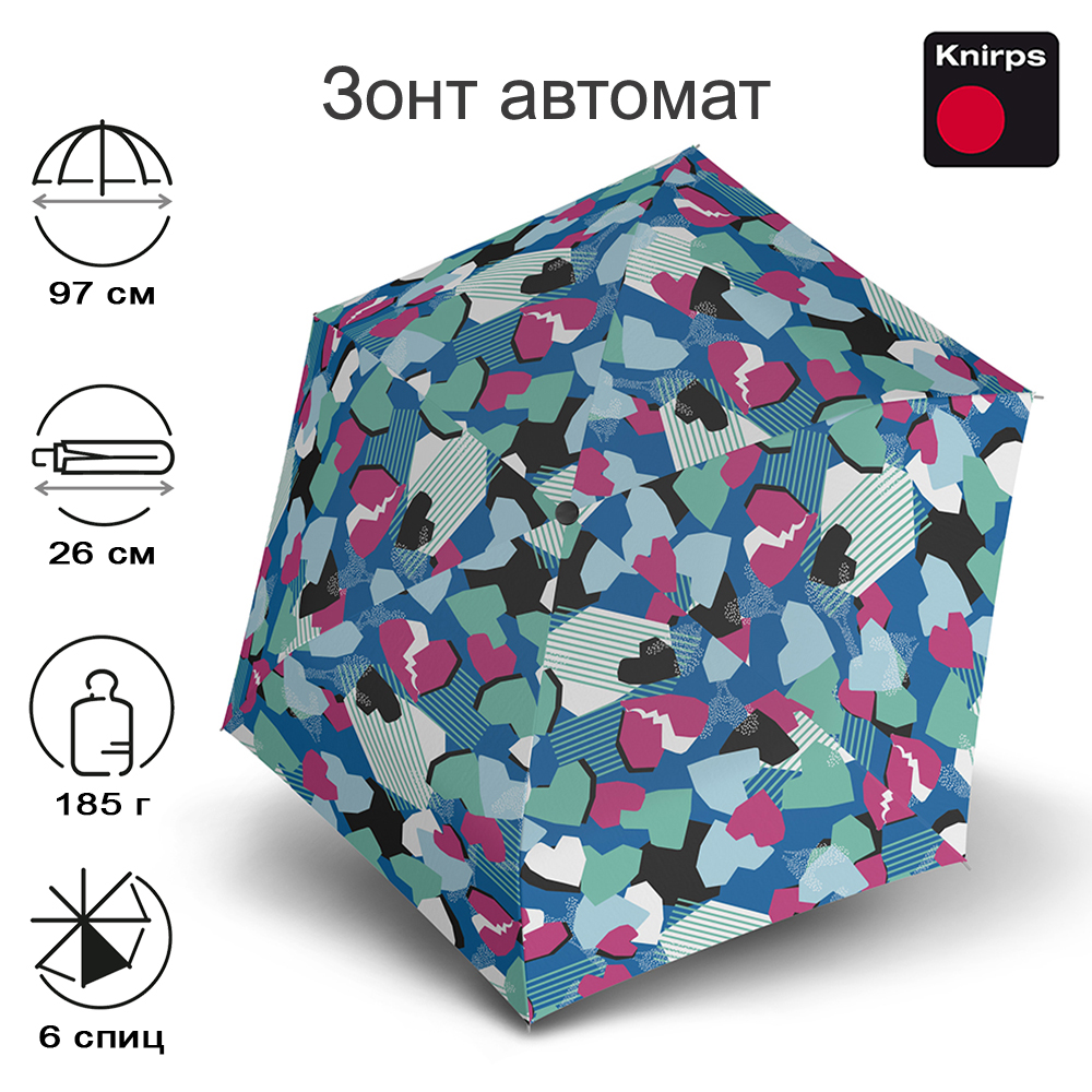 Зонт Knirps автомат U.200 Ultra Light Medium Duomatic HEARTBREAK