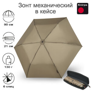 Зонт Knirps механический X4U в EVA кейсе OLIVE
