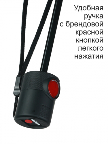 Зонт Knirps автомат U.200 Ultra Light Medium Duomatic STORY BLACK WITH BLACK COATING — изображение 4