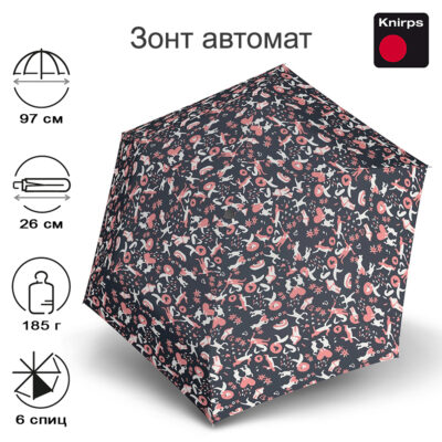 Зонт Knirps автомат U.200 Ultra Light Medium Duomatic EMBRACING BLACK