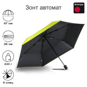 Зонт Knirps автомат U.200 Ultra Light Medium Duomatic LIME WITH BLACK COATING