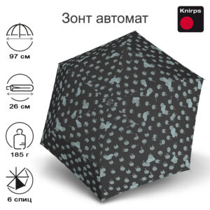 Зонт Knirps автомат U.200 Ultra Light Medium Duomatic RAINYDAY BLACK
