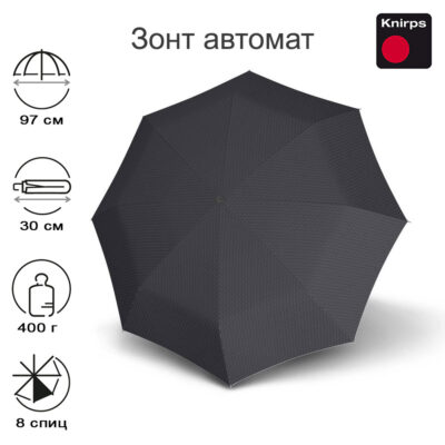 Зонт Knirps автомат C.241 chrome matt medium duomatic PRISM BLACK