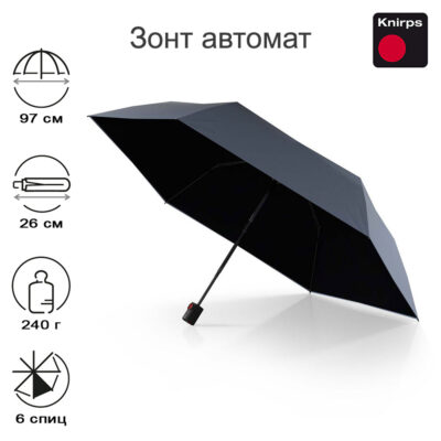 Зонт Knirps автомат U.200 ultra light duomatic HARBOR WITH BLACK HEAT SHIELD