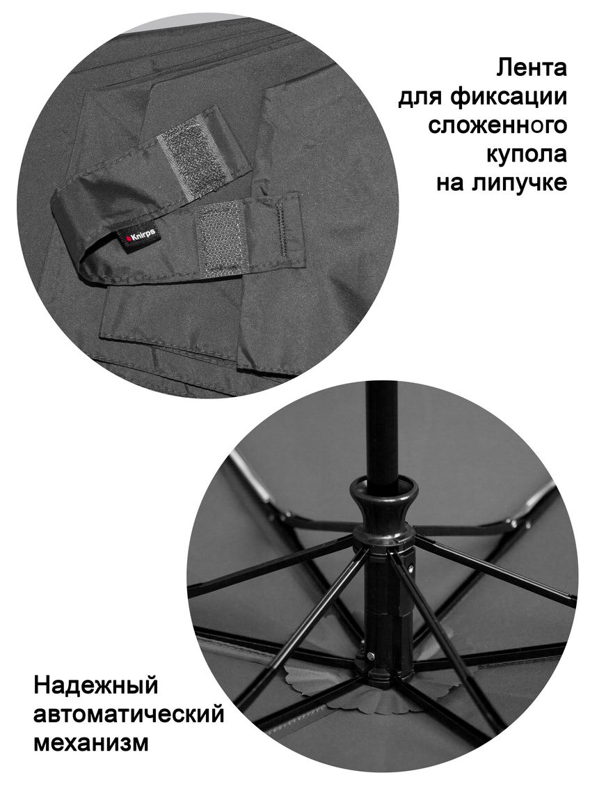 Зонт Knirps автомат U.200 ultra light duomatic HARBOR WITH IVORY HEAT SHIELD — изображение 6